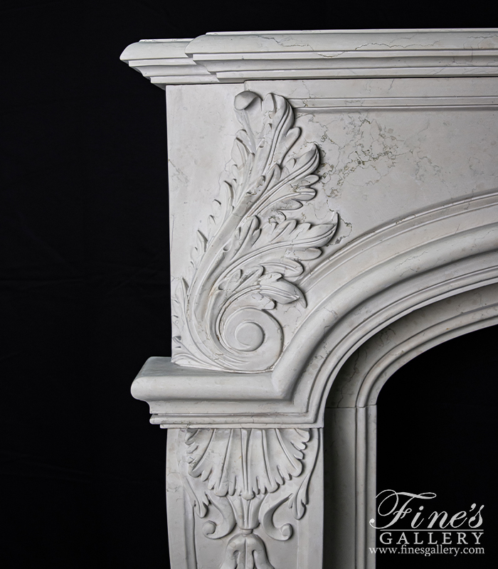 Marble Fireplaces  - Italian Bianco Perlino Marble Surround - MFP-2121