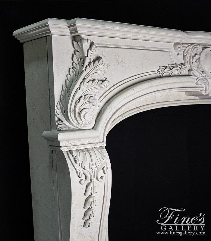 Marble Fireplaces  - Italian Bianco Perlino Marble Surround - MFP-2121