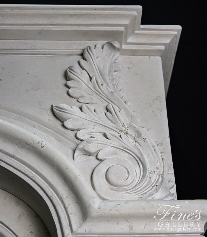 Marble Fireplaces  - Italian Bianco Perlino Marble Surround - MFP-2121