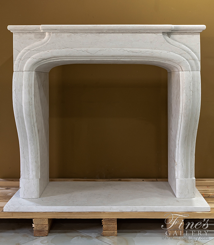 Marble Fireplaces  - Rustic Perlino Marble Mantel - MFP-2125