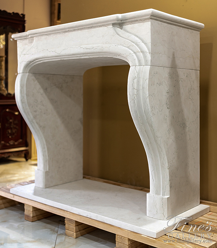 Marble Fireplaces  - Rustic Perlino Marble Mantel - MFP-2125