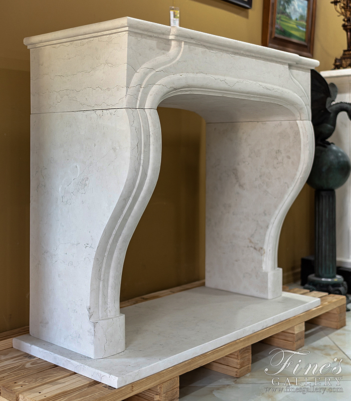 Marble Fireplaces  - Rustic Perlino Marble Mantel - MFP-2125