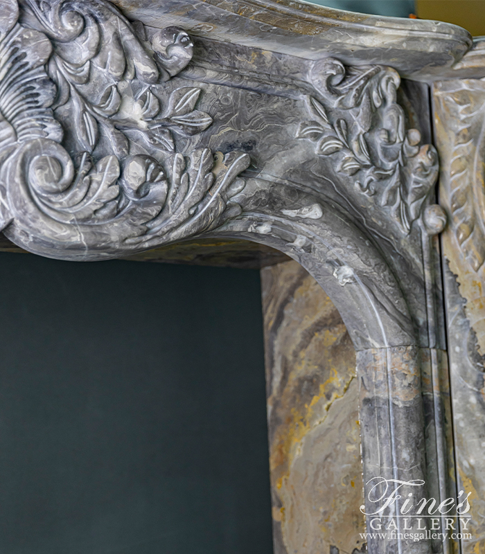 Marble Fireplaces  - Rare Italian Orobico Marble Mantel In French Style - MFP-2128