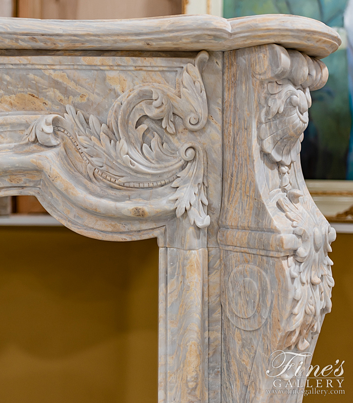Marble Fireplaces  - Orobico French Rococo Marble Mantel - MFP-2141