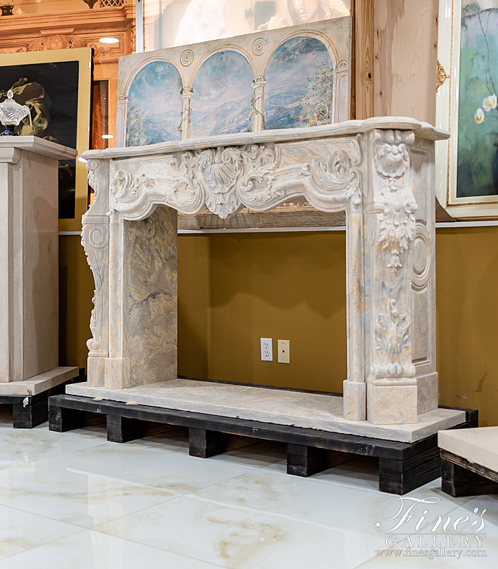 Marble Fireplaces  - Orobico French Rococo Marble Mantel - MFP-2141