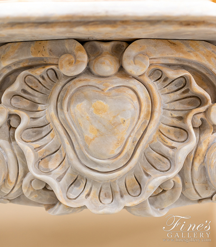 Marble Fireplaces  - Exquisite French Orobico Light Marble Mantel - MFP-2151