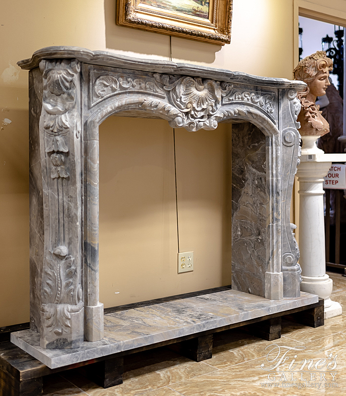 Search Result For Marble Fireplaces  - Italian Arabascato Orobico French Surround - MFP-2152