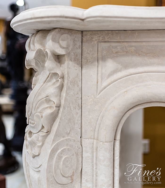 Marble Fireplaces  - Louis XIV Botticino Surround - MFP-2156