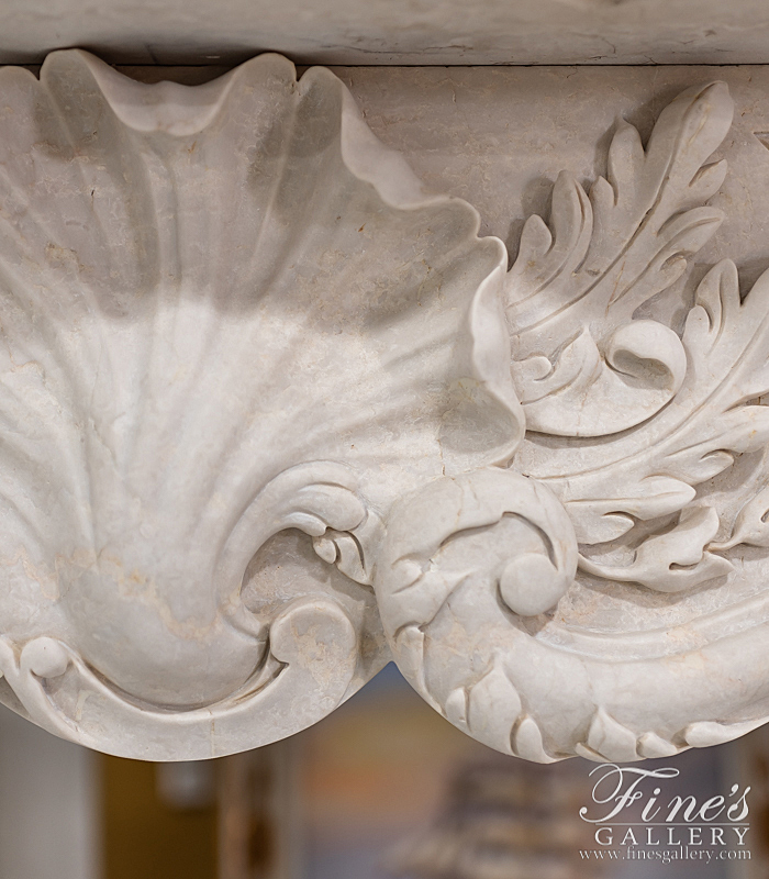 Marble Fireplaces  - Louis XIV Botticino Surround - MFP-2156
