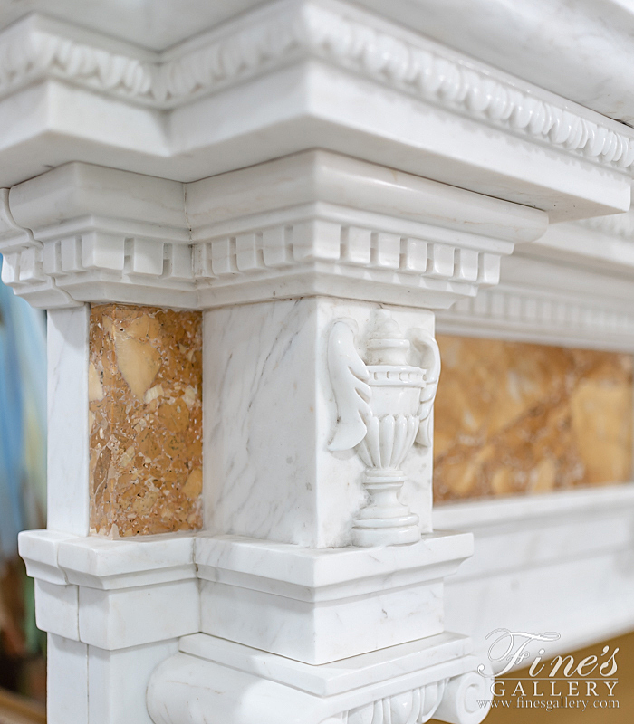 Marble Fireplaces  - Neoclassical Italian Marble Fireplace Surround - MFP-2158