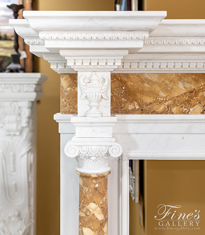 Marble Fireplaces  - Neoclassical Italian Marble Fireplace Surround - MFP-2158