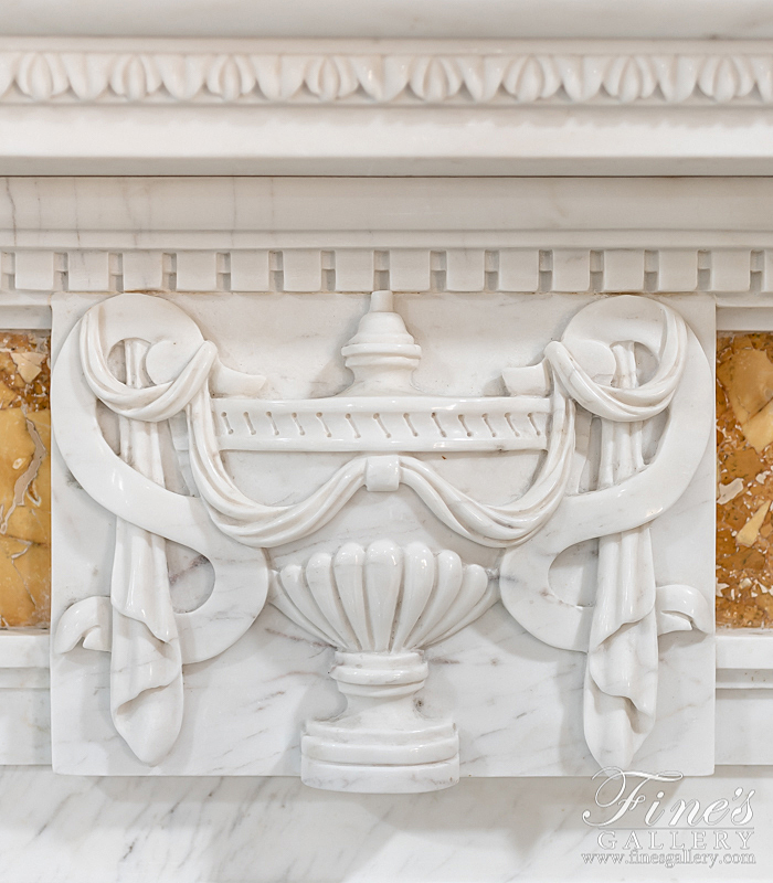 Marble Fireplaces  - Neoclassical Italian Marble Fireplace Surround - MFP-2158