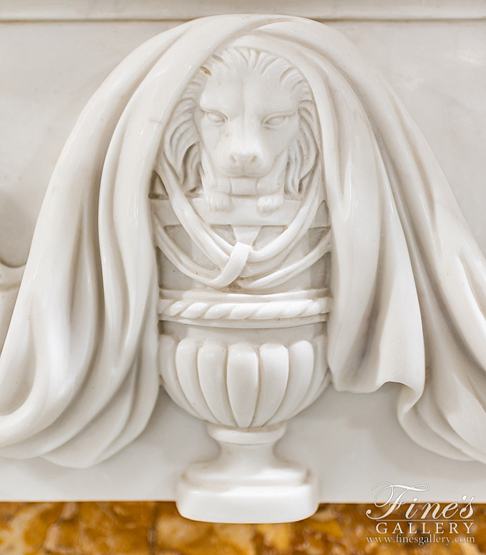 Marble Fireplaces  - Greek Key Italian Marble Fireplace - MFP-2161