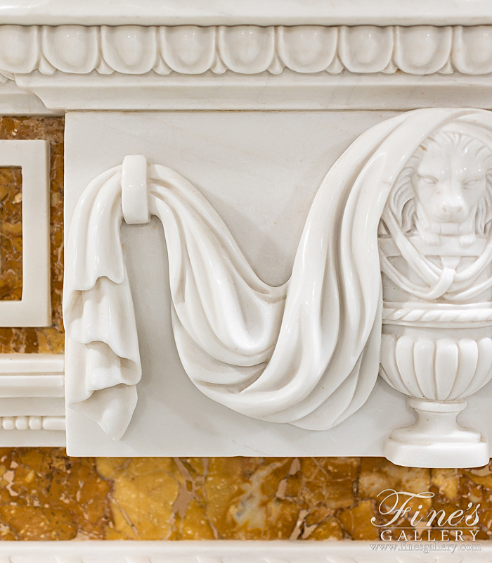 Marble Fireplaces  - Greek Key Italian Marble Fireplace - MFP-2161