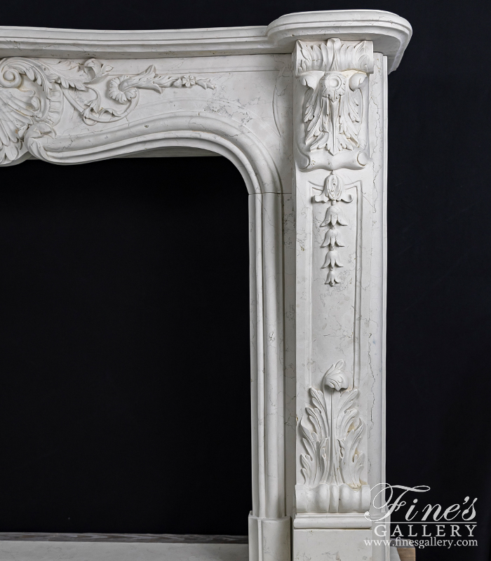 Marble Fireplaces  - Italian Perlino Light Marble Fireplace - MFP-2170