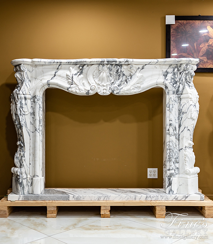 Marble Fireplaces  - Louis XVI Calacatta Marble Fireplace Supreme - MFP-2174