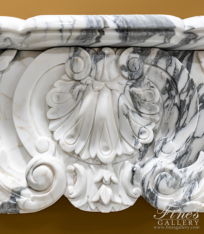 Marble Fireplaces  - Louis XVI Calacatta Marble Fireplace Supreme - MFP-2174