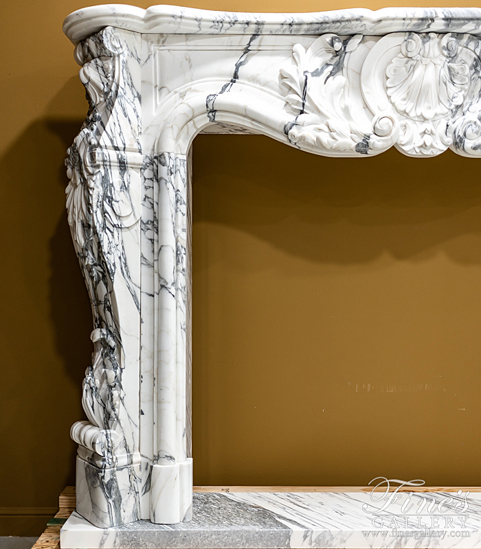 Marble Fireplaces  - Louis XVI Calacatta Marble Fireplace Supreme - MFP-2174