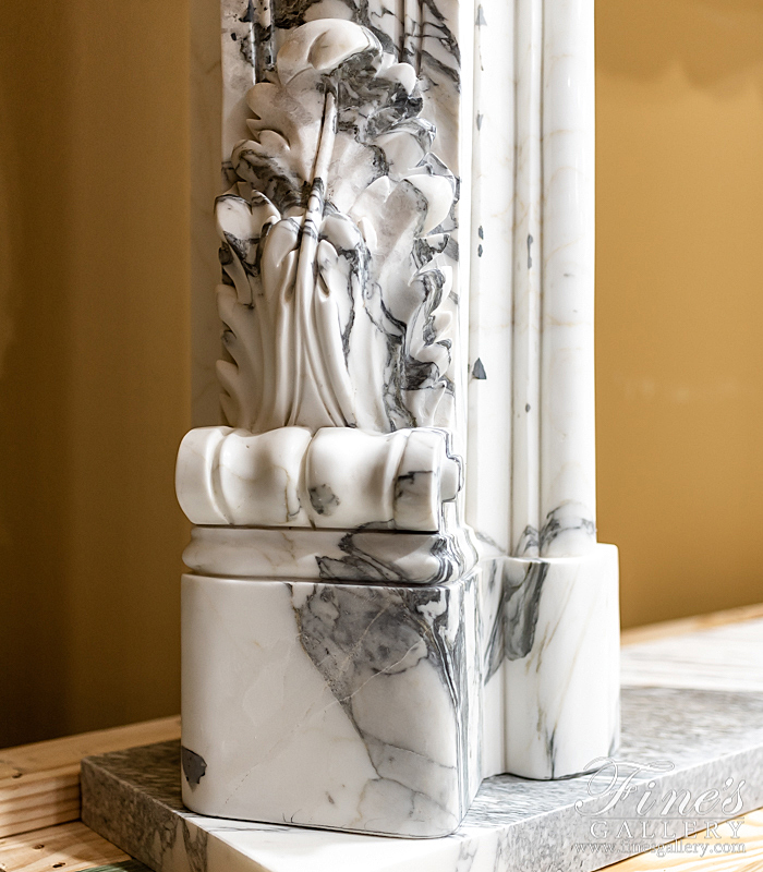 Marble Fireplaces  - Louis XVI Calacatta Marble Fireplace Supreme - MFP-2174