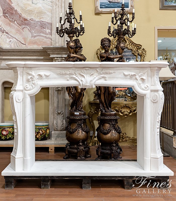 Marble Fireplaces  - Rare Antique Style French Marble Surround In Statuary White - MFP-2187