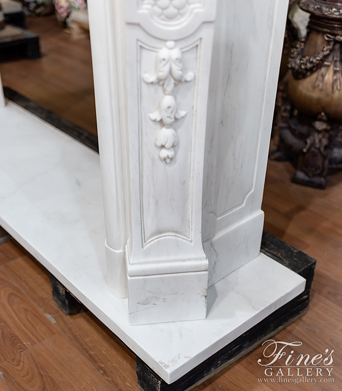 Marble Fireplaces  - Rare Antique Style French Marble Surround In Statuary White - MFP-2187