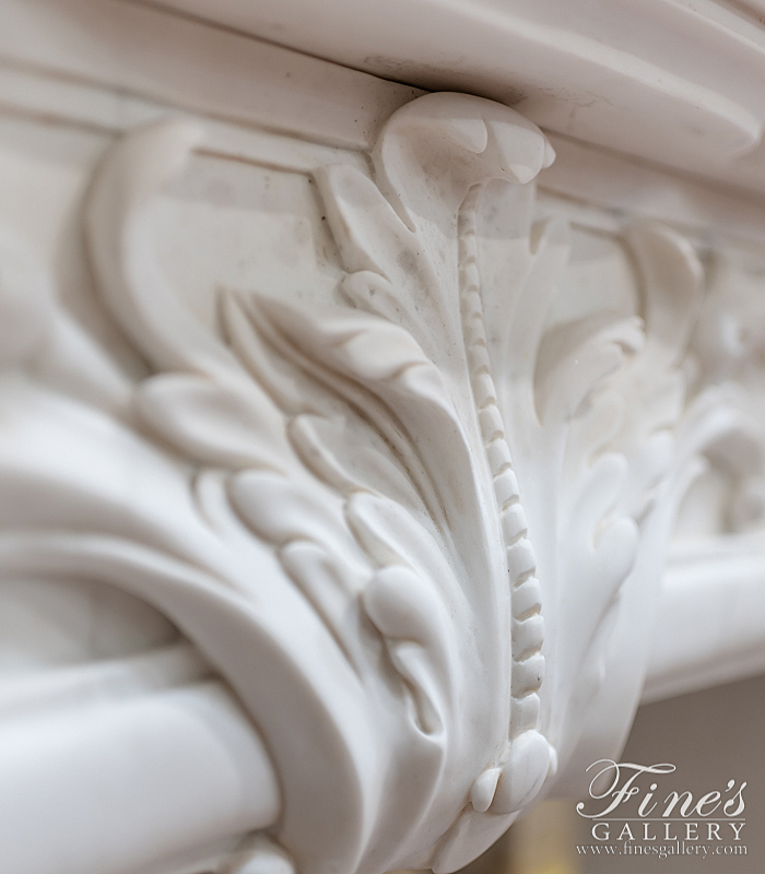 Marble Fireplaces  - Rare Antique Style French Marble Surround In Statuary White - MFP-2187