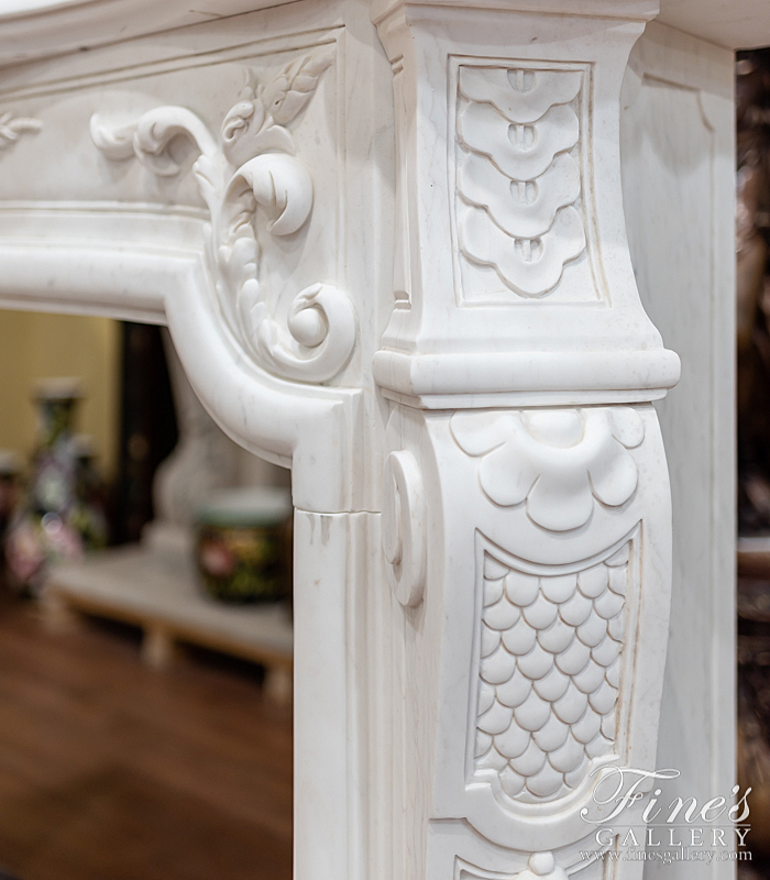 Marble Fireplaces  - Rare Antique Style French Marble Surround In Statuary White - MFP-2187
