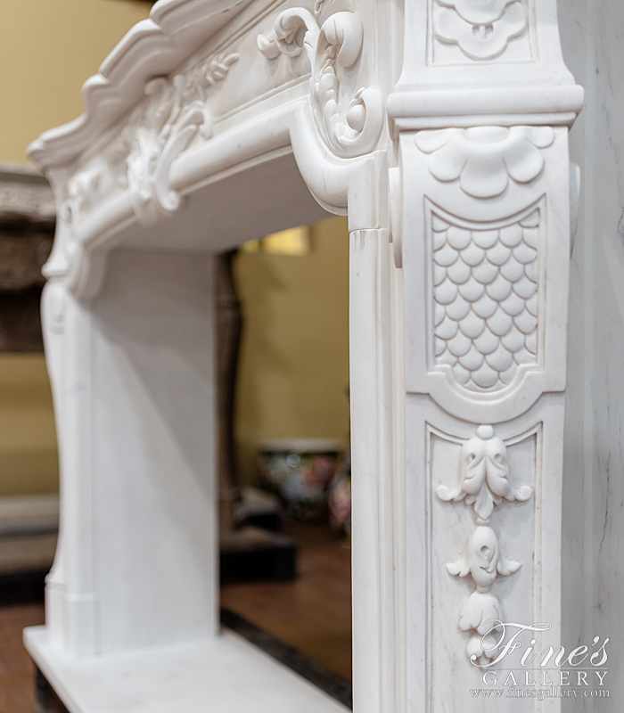 Marble Fireplaces  - Rare Antique Style French Marble Surround In Statuary White - MFP-2187