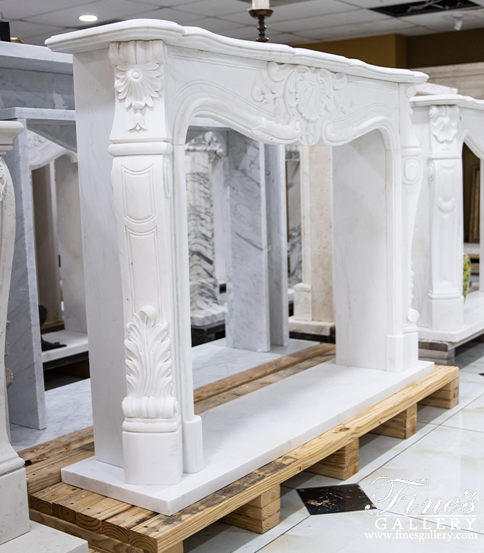 Marble Fireplaces  - French Style Louis XII Surround In Statuary Marble - MFP-2190