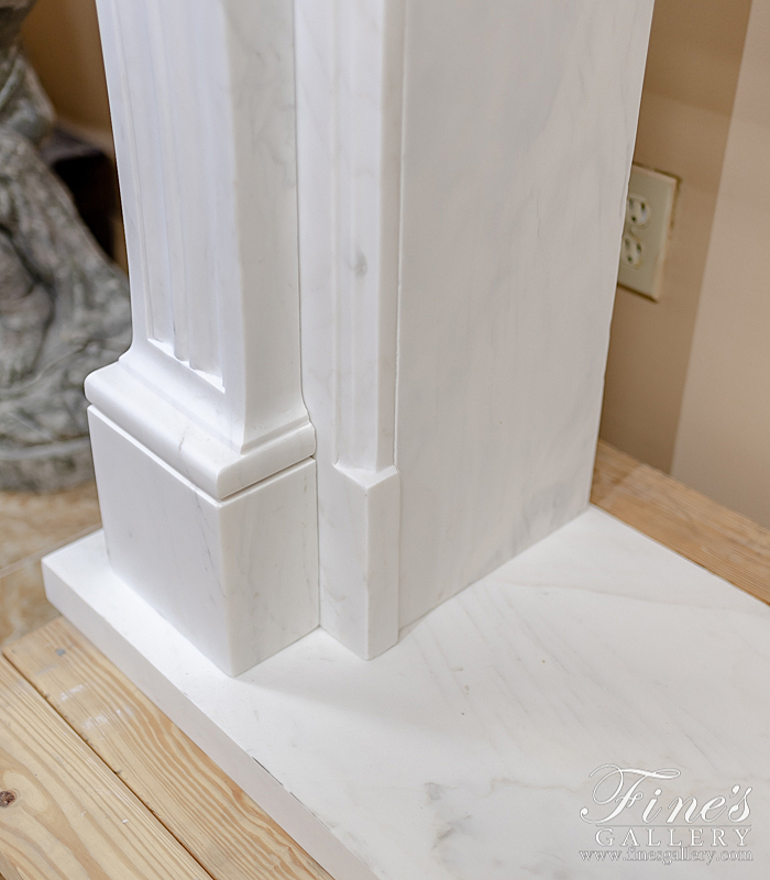 Marble Fireplaces  - Finely Carved Louis VIII Mantelpiece In Statuary White Marble - MFP-2191