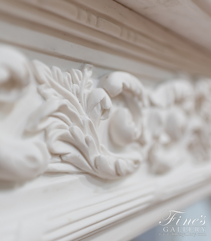 Marble Fireplaces  - Louis XVI Statuary Marble Mantel - MFP-2193