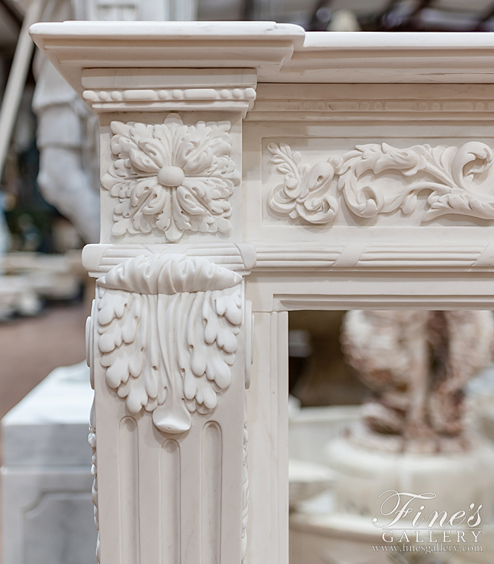 Marble Fireplaces  - Louis XVI Statuary Marble Mantel - MFP-2193