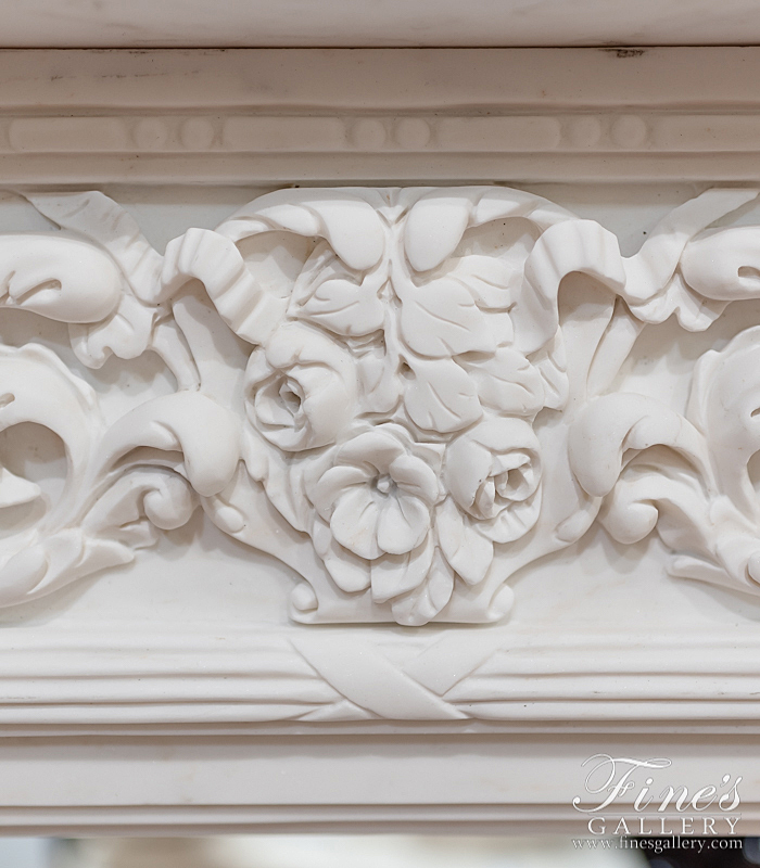 Marble Fireplaces  - Louis XVI Statuary Marble Mantel - MFP-2193