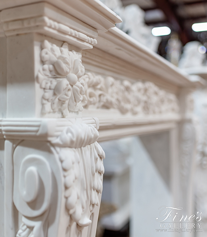 Marble Fireplaces  - Louis XVI Statuary Marble Mantel - MFP-2193
