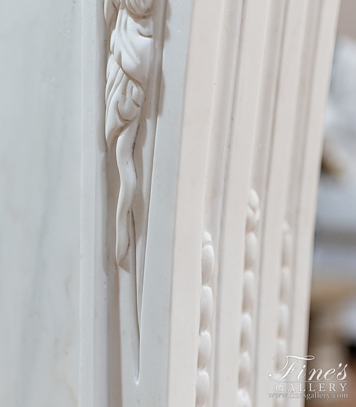 Marble Fireplaces  - Louis XVI Statuary Marble Mantel - MFP-2193