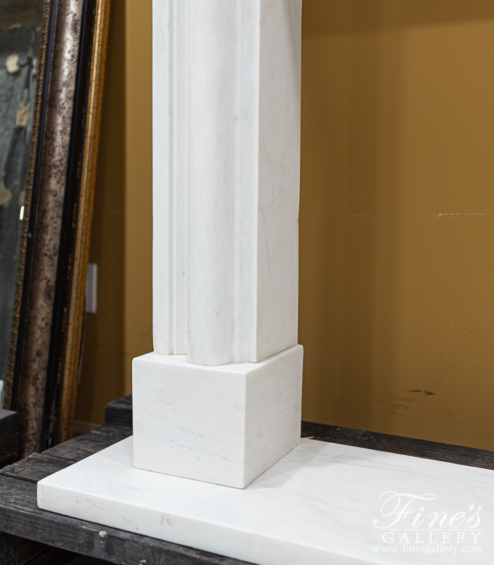 Marble Fireplaces  - Stunning Light White Marble Bolection Surround With Shelf - MFP-2194
