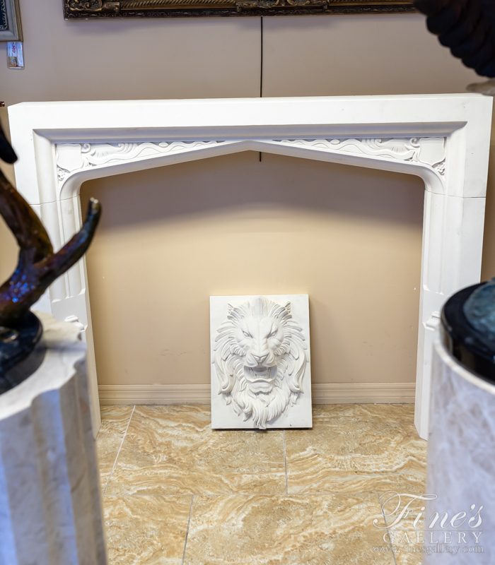 Marble Fireplaces  - Tudor Style Mantle In French Limestone - MFP-2202