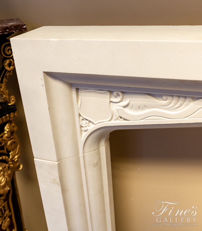 Marble Fireplaces  - Tudor Style Mantle In French Limestone - MFP-2202