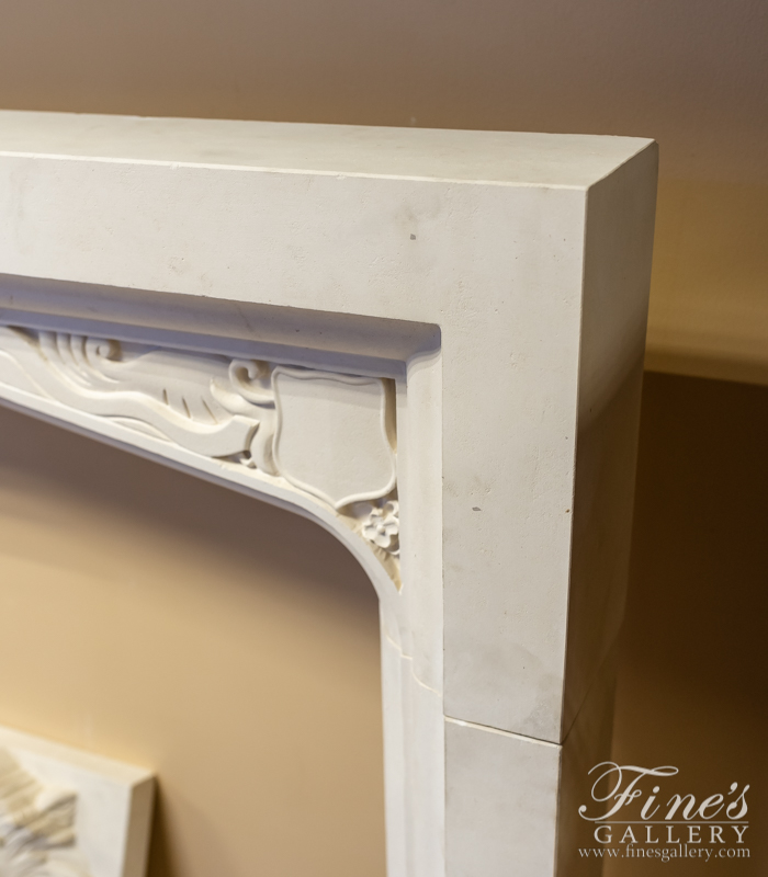 Marble Fireplaces  - Tudor Style Mantle In French Limestone - MFP-2202