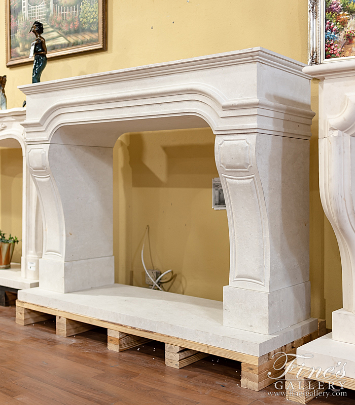 Marble Fireplaces  - Classic French Limestone Fireplace Mantel - MFP-2204