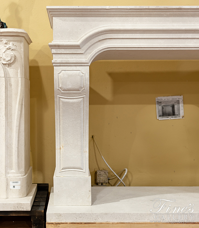 Marble Fireplaces  - Classic French Limestone Fireplace Mantel - MFP-2204