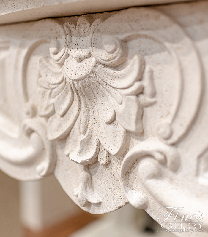 Marble Fireplaces  - Louis XVI Fireplace Mantel In French Limestone - MFP-2213