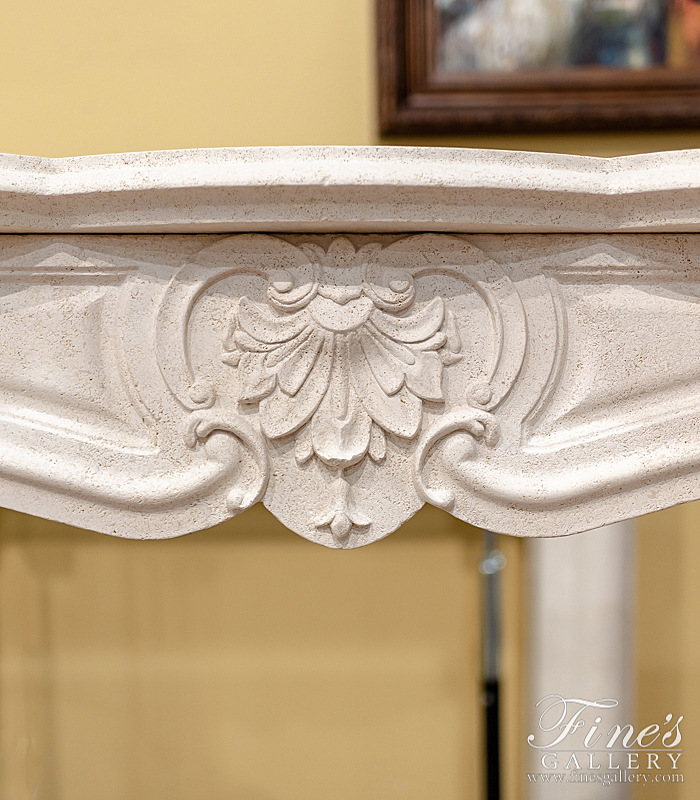 Marble Fireplaces  - Louis XVI Fireplace Mantel In French Limestone - MFP-2213