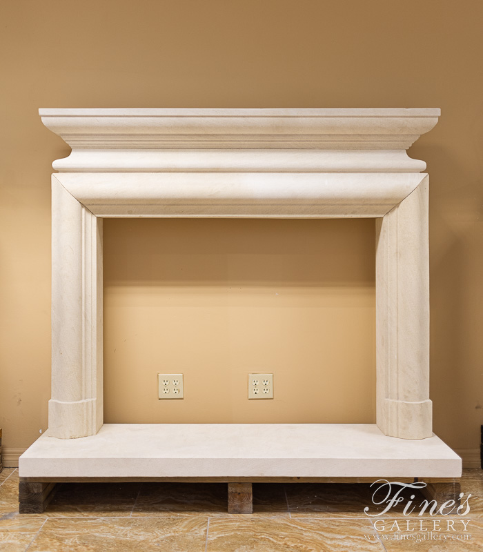 Search Result For Marble Fireplaces  - French Limestone Bolection Surround With Sleek Shelf - MFP-2214