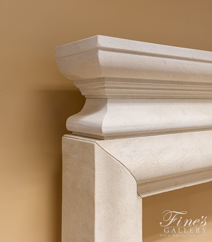 Search Result For Marble Fireplaces  - French Limestone Bolection Surround With Sleek Shelf - MFP-2214