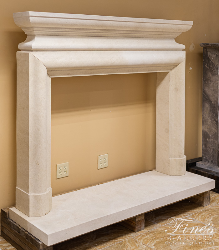 Search Result For Marble Fireplaces  - French Limestone Bolection Surround With Sleek Shelf - MFP-2214