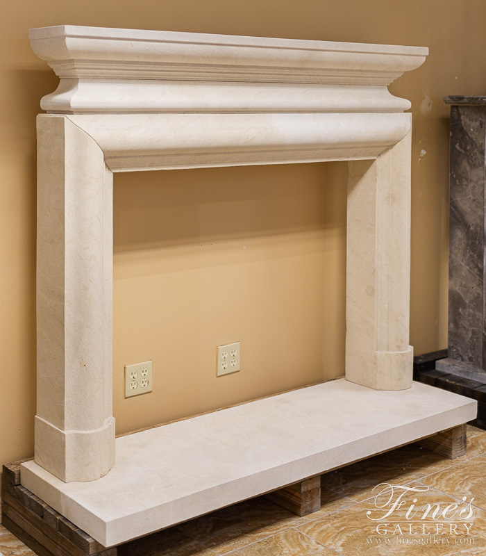 Marble Fireplaces  - French Limestone Bolection Surround With Sleek Shelf - MFP-2214