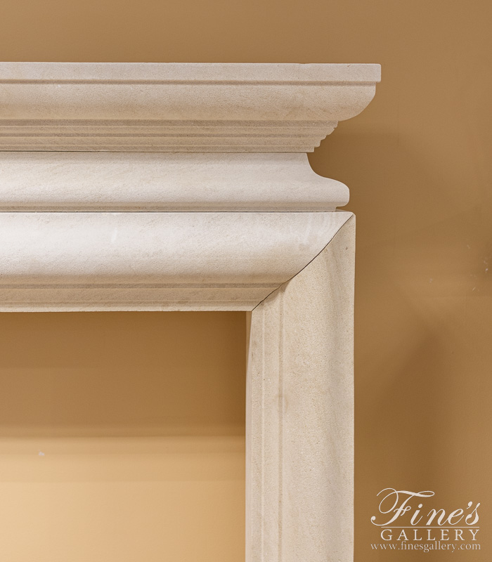 Marble Fireplaces  - French Limestone Bolection Surround With Sleek Shelf - MFP-2214