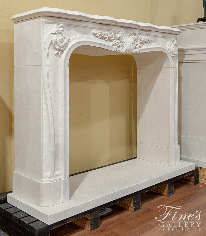 Marble Fireplaces  - Stunning LOUIS XV French Limestone Mantelpiece - MFP-2215