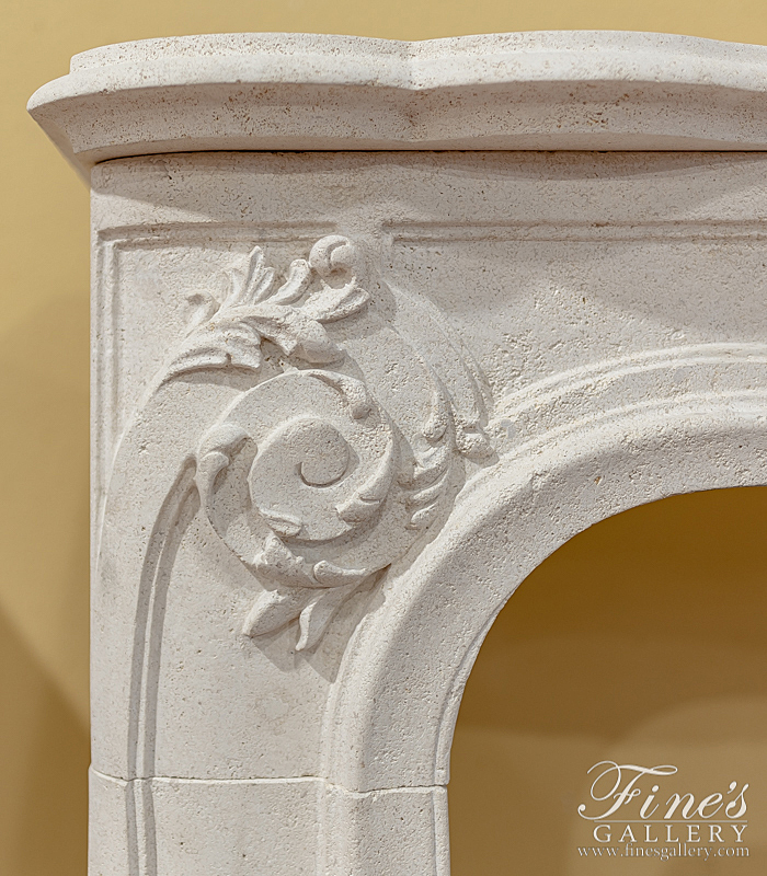 Marble Fireplaces  - Stunning LOUIS XV French Limestone Mantelpiece - MFP-2215